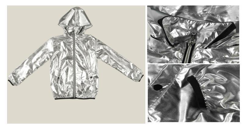 Boy Toddle Woven Jacket Wear with Reflective Fabric and Mesh Lining and Black Elastic for Cuff and Bottom