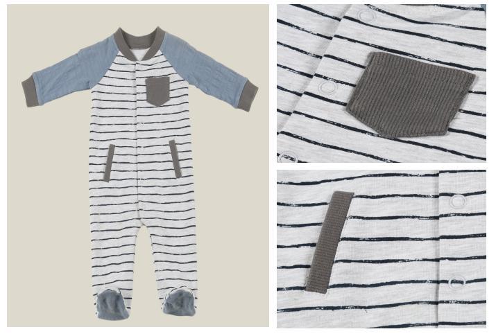Baby Kid Children Infant Knitted Stripe Footed Coverall Romper for Girl Boy
