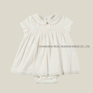 Newborn Baby Clothing Infant Knitted Romper with Embroidery Edge