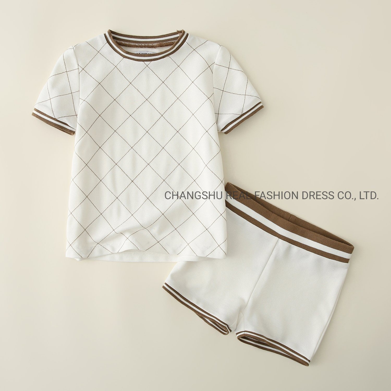 Newborn Baby Kids Children Clothing Infant Knitted Plaid Top and Short Suit Clothing