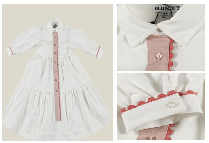 Baby Kids Children Girl 2022 Woven Dress Clothes with Decorative Tape
