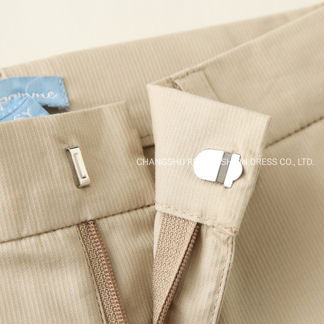 Toddle Kids Wear Boy Children Taupe Tan Color Woven Pant Clothing with Functional Front Fly and Pocket