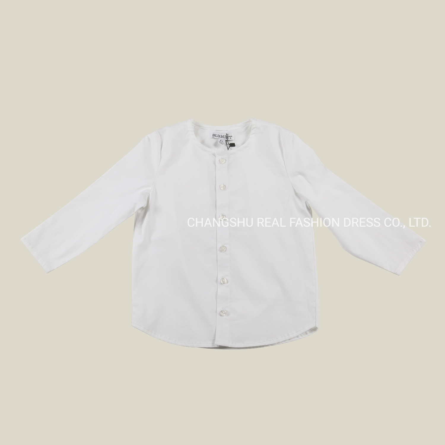 Children 2022 Fashion Clothing Boy Woven Shirt Clothing with Placket and Back 2 Panels