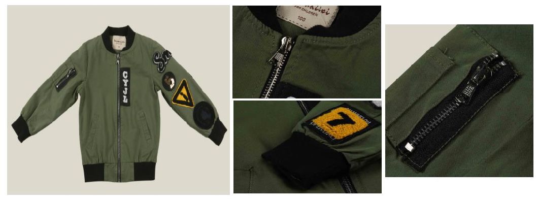 Boy Toddle Children Clothing Kids Fashion Woven Jacket Wear with Decorative Logo Label