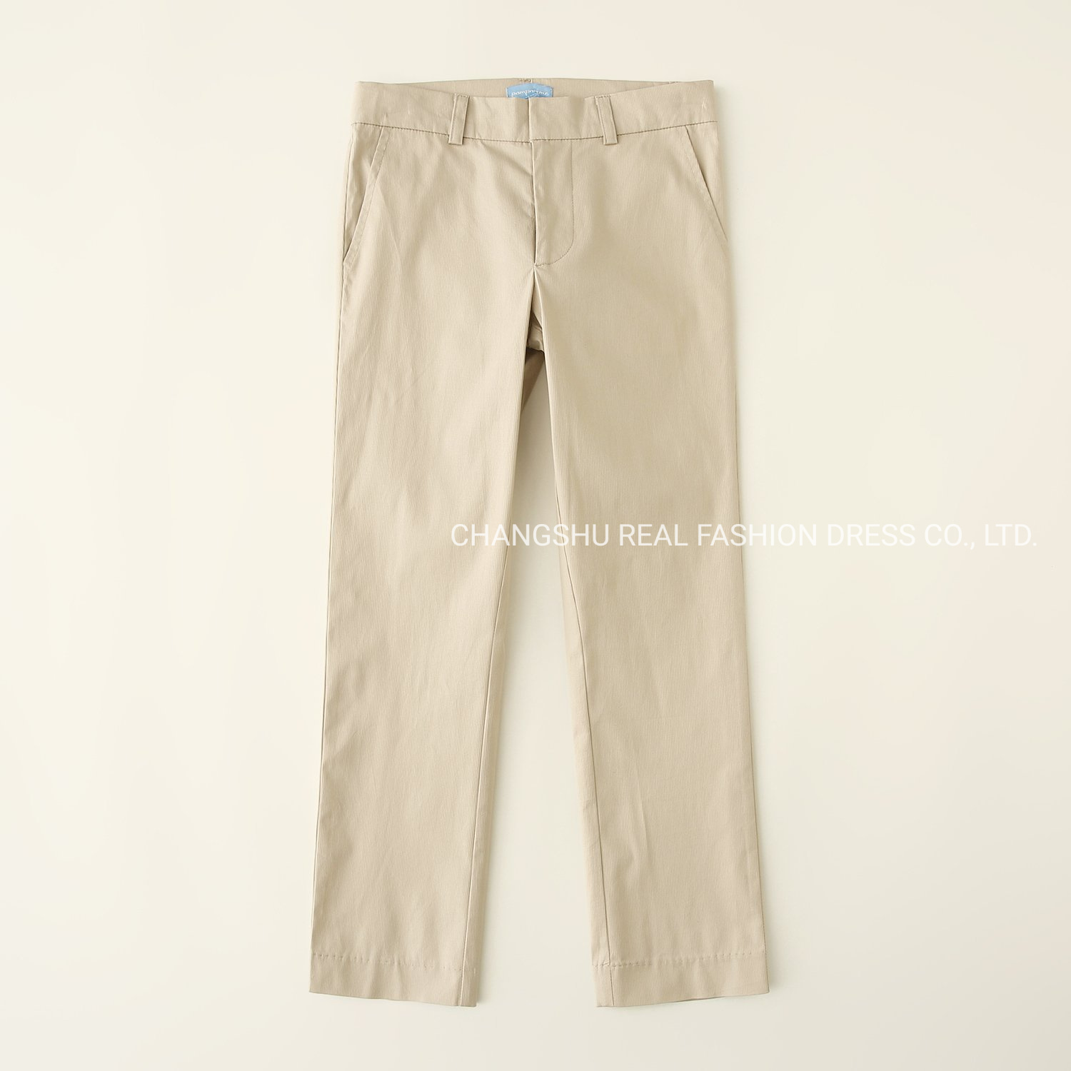 Boy Children Taupe Tan Pant Clothes with Zipper Hook Fly and Waistband Loop