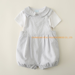 Newborn Baby Kids Children Fashion Clothing Infant Boy Girl Knitted Top and Woven Romper