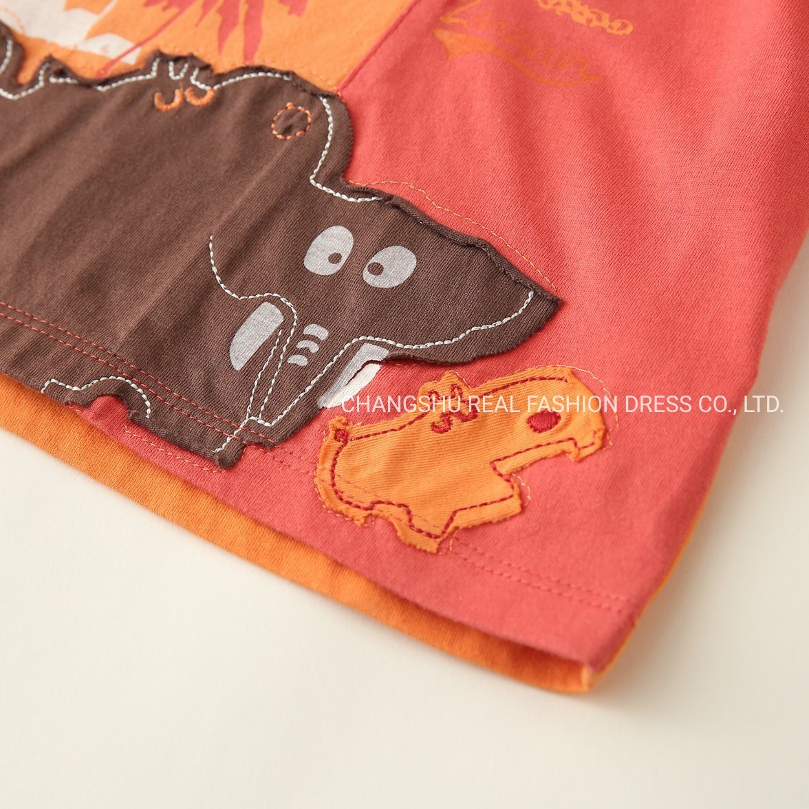 Boy Girl Baby Orange Yellow Brown T Shirt Clothes with Print and Applique