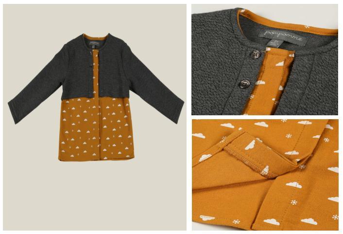 Toddle Children Clothing Boy Fashion Woven Yellow White Cloud Print Shirt Wear