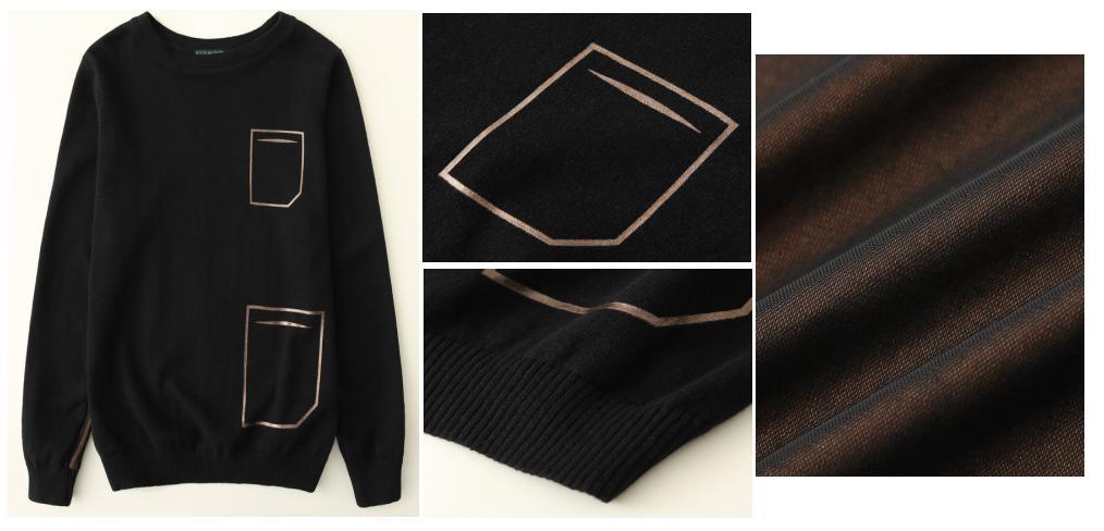 Children Clothes Boy Knitted Sweater with Printing Pockets at Front