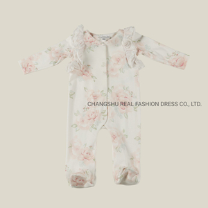 Newborn Baby Clothing Infant knitted printed footed coverall romper