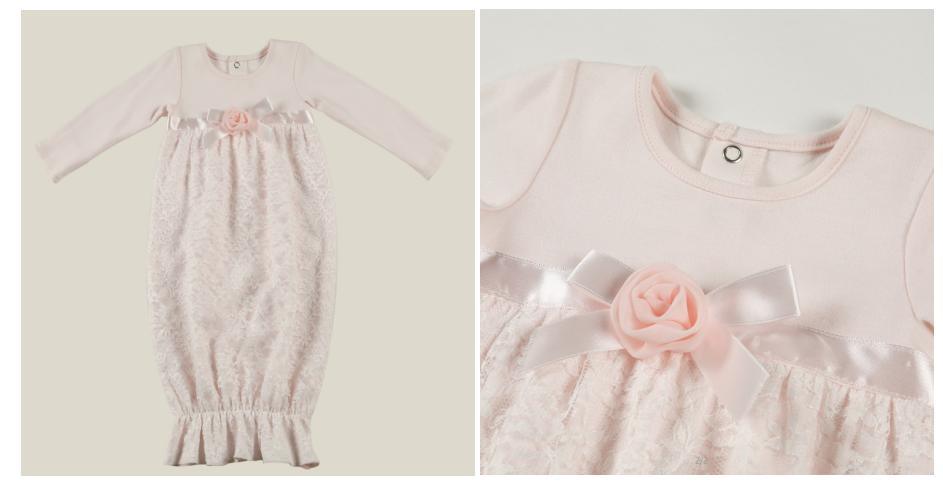 Newborn Baby Fashion Clothing Infant Cute Knitted Bodysuit Dress with Back Placket