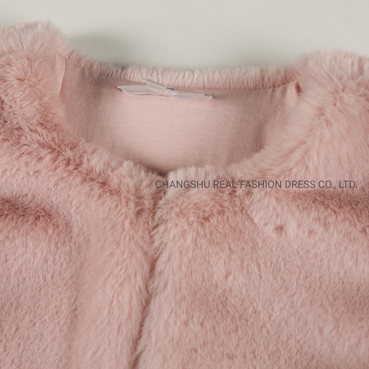 Baby Kids Children Pretty Clothing Infant Woven Faux Fur Jacket with Knitted Lining