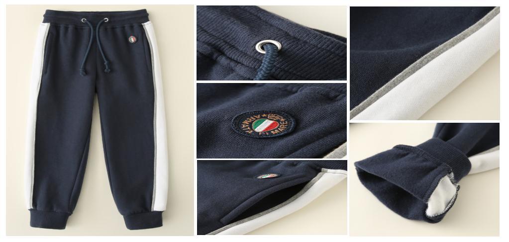 Toddle Kids Wear Boy Children Dark Navy Knitted Sport Wear Pant Clothing Made of Waist Cord