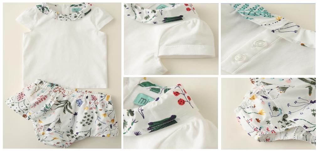 Children Clothes Boy Girl Baby Woven Top and Panty Suit Wear with Print