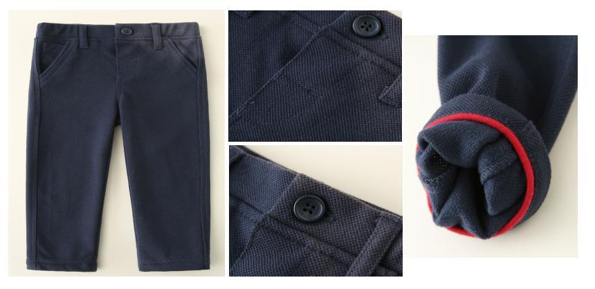Toddle Kids Clothing Boy Woven Navy Pant Wear with Functional Front Fly and Pocket