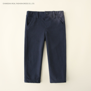 Toddle Kids Clothing Boy Woven Navy Pant Wear with Functional Front Fly and Pocket