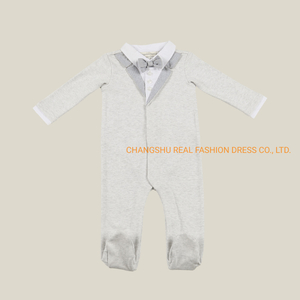 Baby Kids Children Infant Knitted Heather Grey Footed Coverall Romper Boy Girl Romper