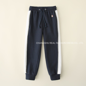 Toddle Kids Wear Boy Children Dark Navy Knitted Sport Wear Pant Clothing Made of Waist Cord