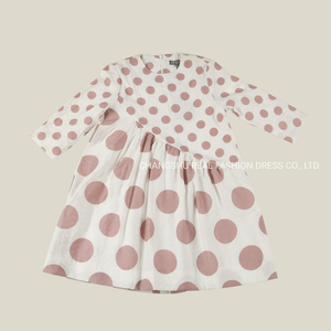 Toddle Children Fashion Clothing Girl Kids Woven Pink Print Dress Wear