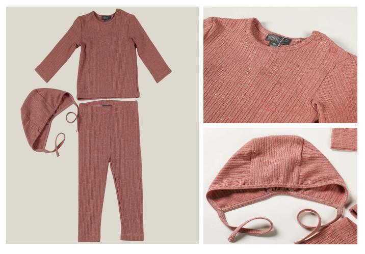 Newborn Children Clothing Infant Baby Knitted Top and Pant Suit Wear with Hood