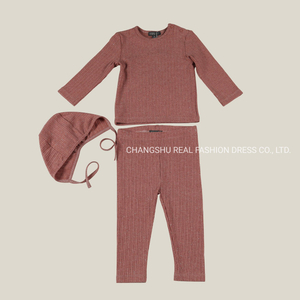 Newborn Children Clothing Infant Baby Knitted Top and Pant Suit Wear with Hood