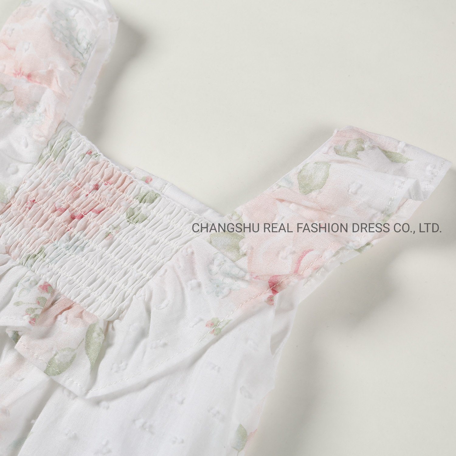 Newborn Baby Infant Woven Flower Printed Romper with Embroidery