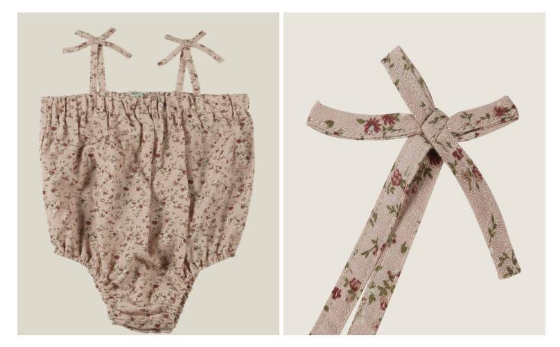 Infant Baby Kids Children Clothes Girl Woven Romper with Snap Inside Crotch