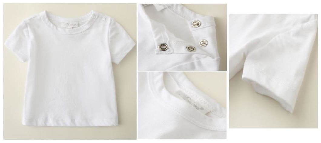 Infant Baby Clothes Boy Girl Basic T Shirt with Shoulder Snaps