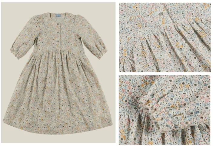 Children Kids Fashion Clothing Girl Woven Dress with Embroidery Fabric