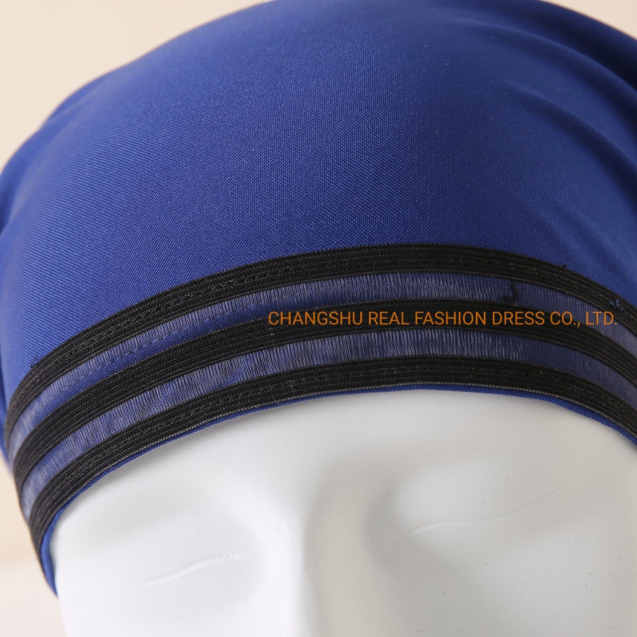 Muslim New Fashion Hat Lady Knit Swimming Elastic Tape Pre-Tied Headwear with Lining and Tails