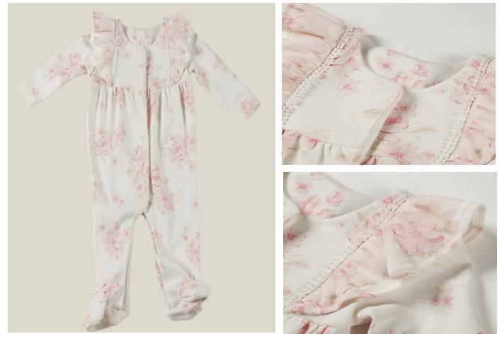Newborn Baby 2022 Comfortable Knitted Printed Footed Coverall Romper Clothing