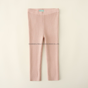 Newborn Baby Clothing Infant Children Nice Knitted Legging Wear with Ribbed Fabric