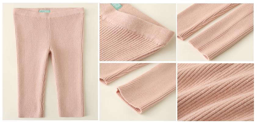 Newborn Baby Clothing Infant Children Nice Knitted Legging Wear with Ribbed Fabric