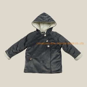 Infant Baby Kids 2022 Children Boy Fashion Woven Grey Velour White Lining Padding Jacket