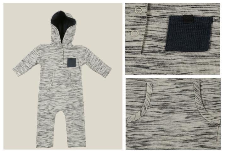 Infant Clothes Baby Kids Boy Girl Children Knitted Melange Romper with Hood