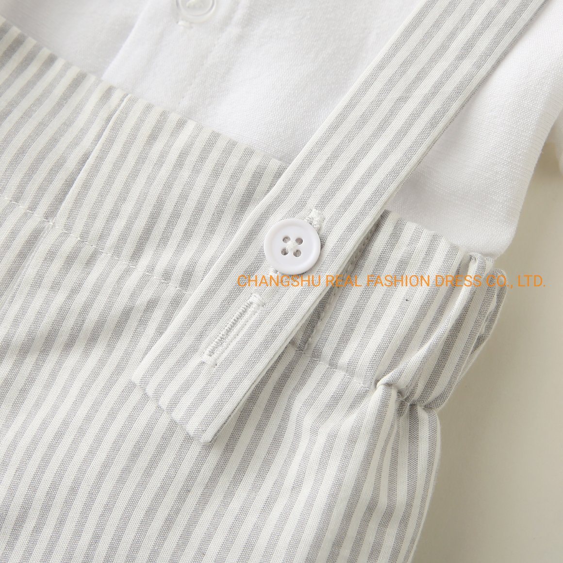 Newborn Baby Kids Children Clothing Infant Boy Girl Knitted Top and Woven Stripe Suspender Pant Suit Clothing