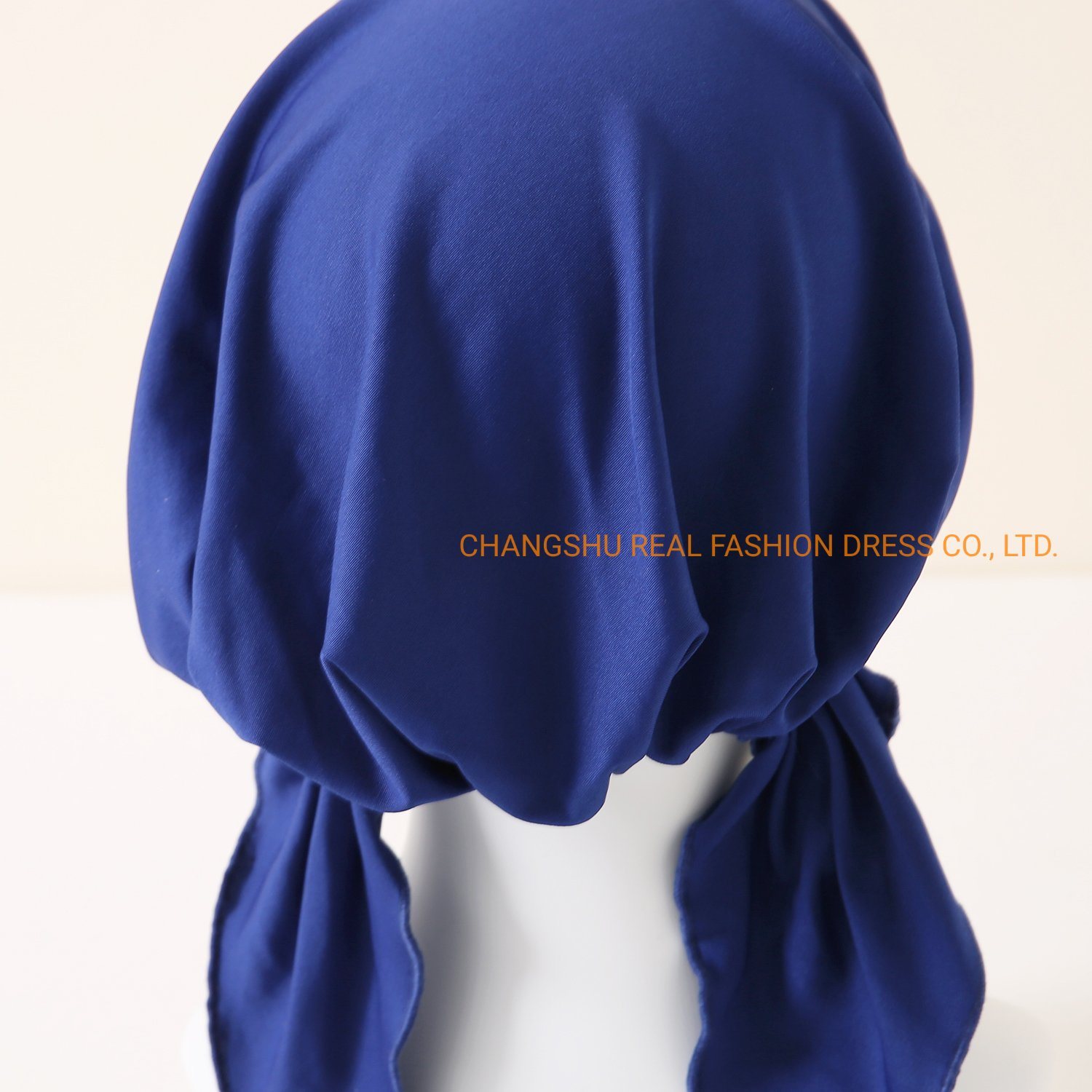 Muslim New Fashion Hat Lady Knit Swimming Elastic Tape Pre-Tied Headwear with Lining and Tails