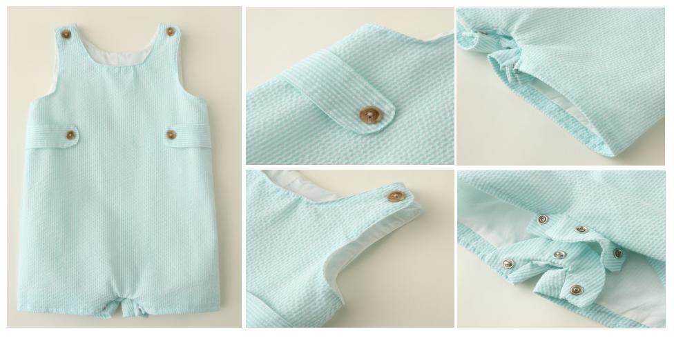 Infant Boy Girl Baby Woven Romper with Lining Clothes