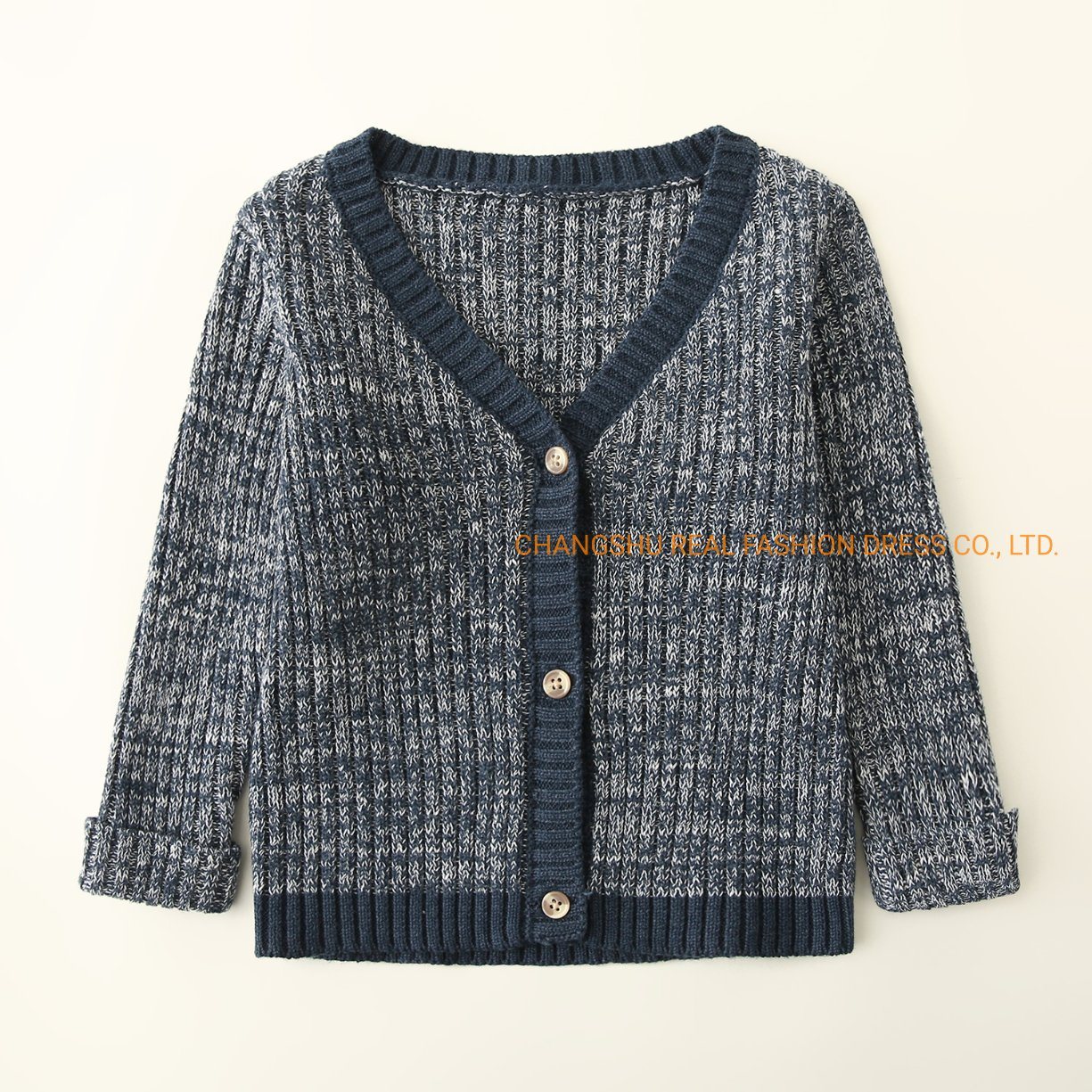 Infant Baby Kids Clothes Boy Cardigan Sweater with Solid Front Placket and Button