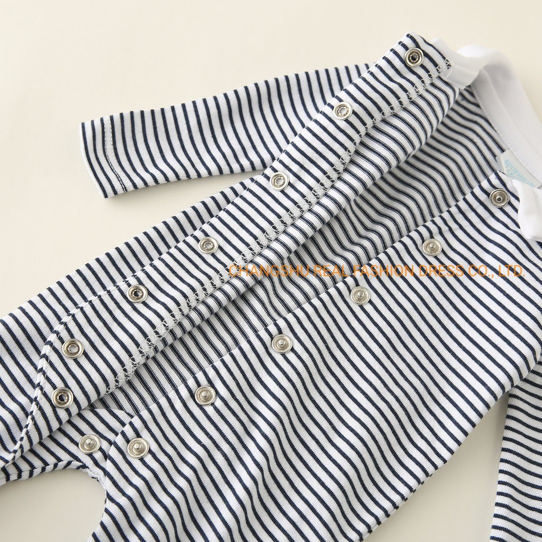 Infant Baby Knitted Stripe Footed Coverall Romper for Boy Girl Clothes