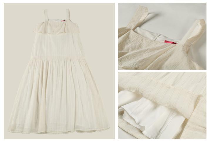 Children 2022 Fashion Girl Woven Slip Dress Clothing with Lurex