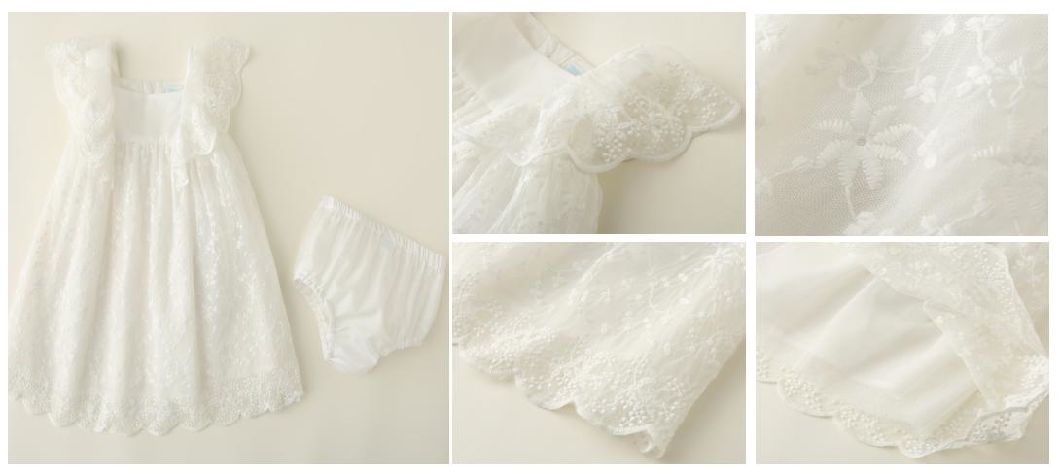 Newborn Baby Kids Children Fashion Clothing Infant Girl Woven Embroidery Dress with Lining