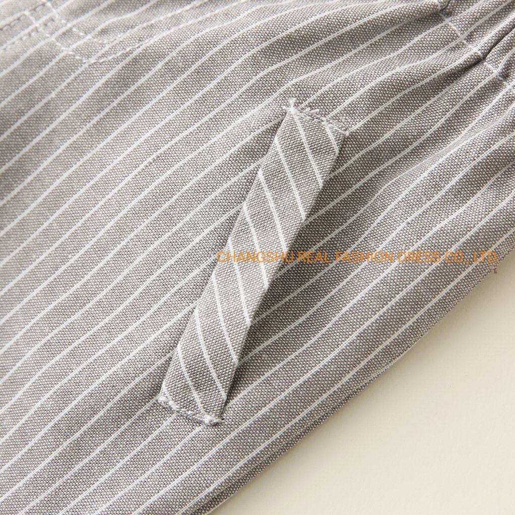 Infant Children Clothes 2022 Boy Woven Striped Pant Without Front Fly