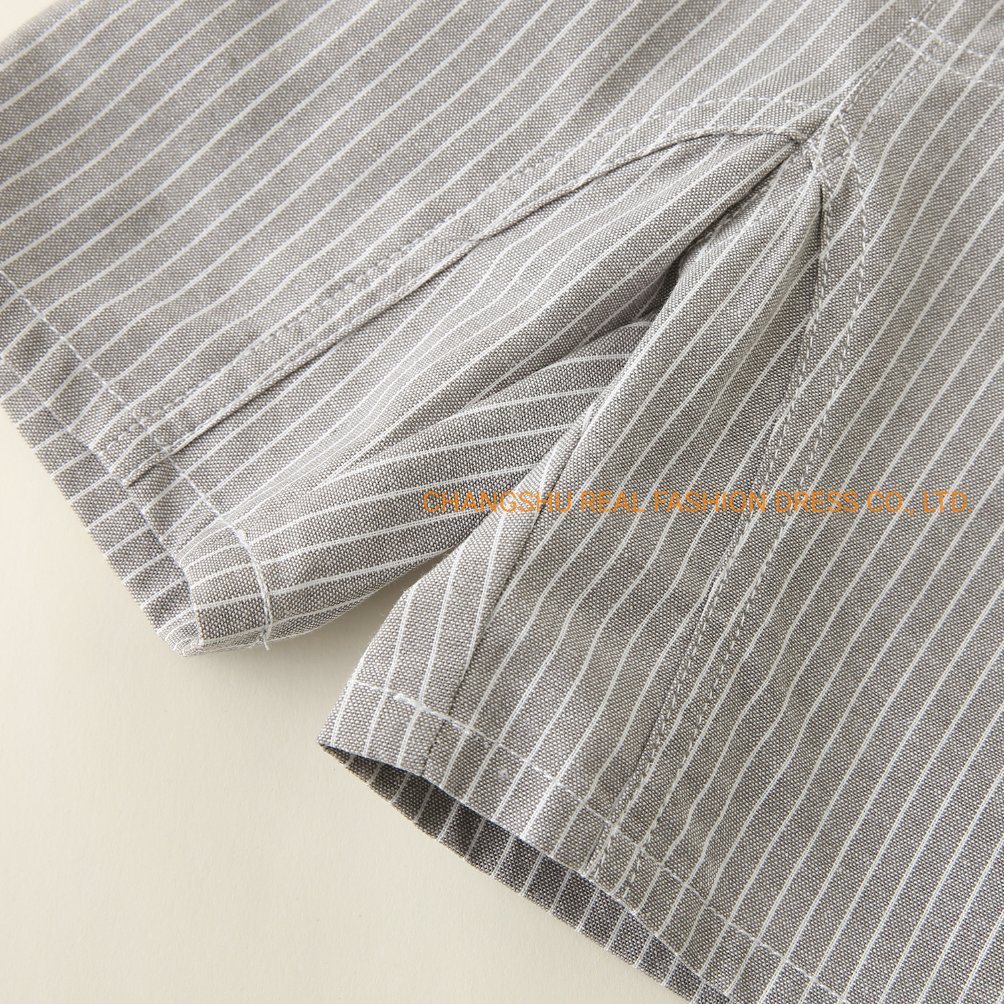 Infant Children Clothes 2022 Boy Woven Striped Pant Without Front Fly