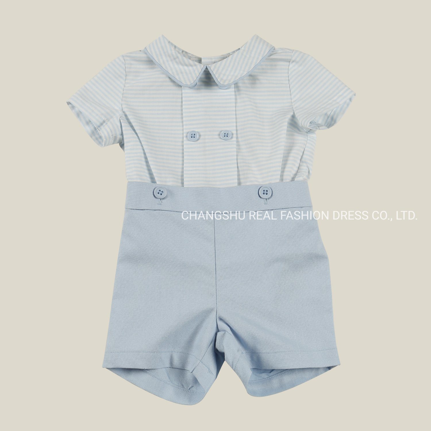 Infant Baby 2022 Clothes Boy New Fashion Blue Striped T-Shirt and Short Suit Clothes