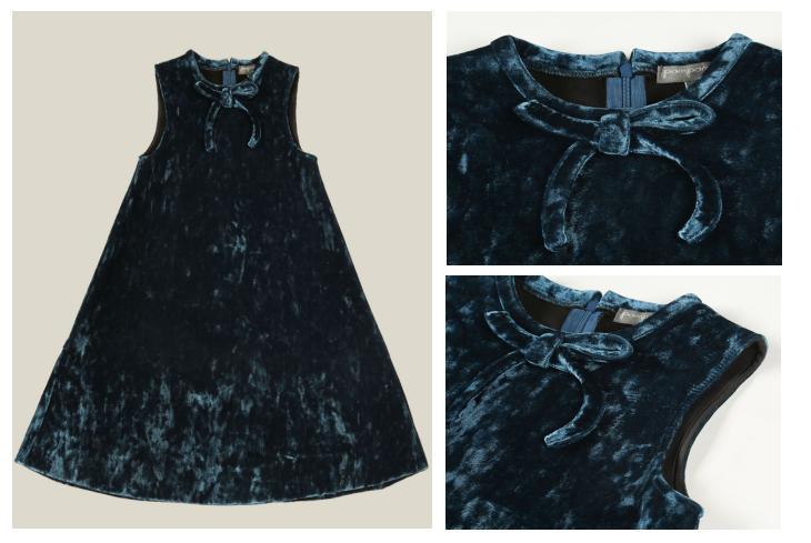 Toddle Children Fashion Clothing Girl Kids Woven Velour Dress Wear with Back Zipper