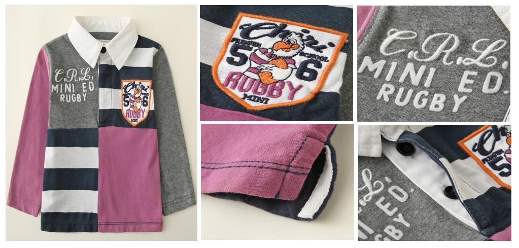 Children Clothes Boy Knitted Shirt with Embroidery Applique