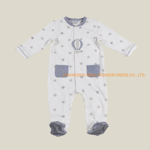 Baby Kids Children Infant Knitted Star Printed Footed Coverall Romper for Girl Boy