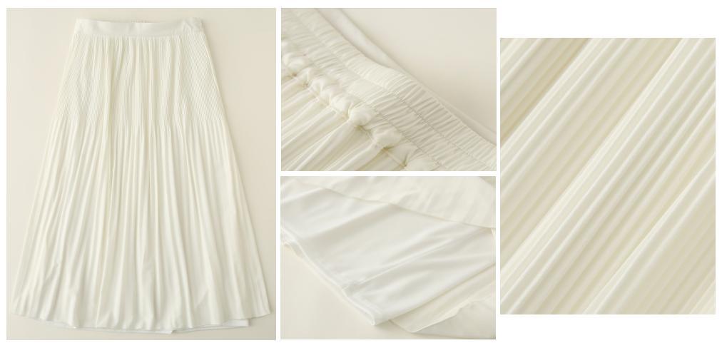 Girl Children 2022 Fashion White Pleat Skirt Clothes with Elastic at Waistband