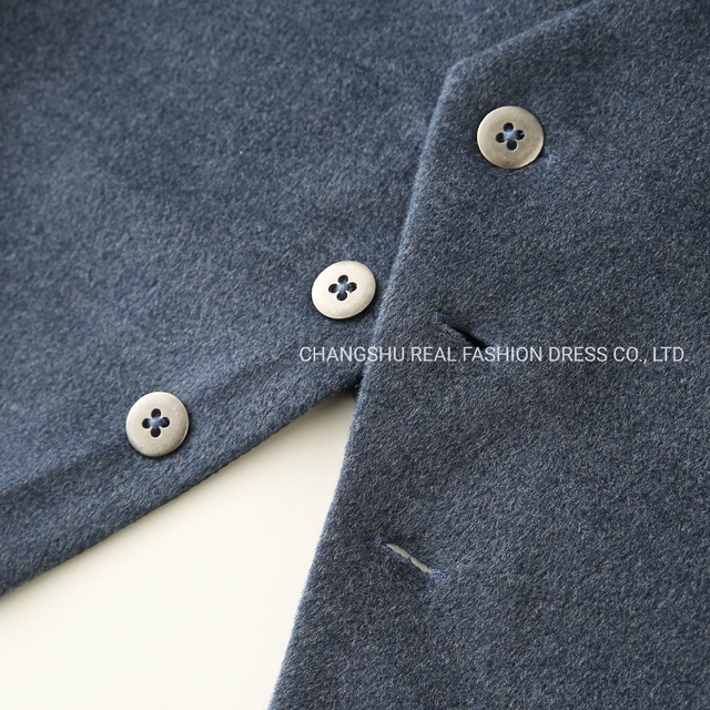 Boy Kids Denim Blue Fleece Vest Clothes Without Lining and Metal Button Placket